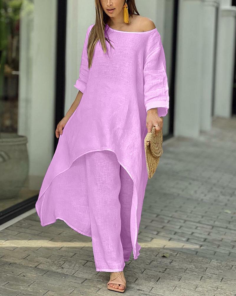 Ensemble Tunique Femme Rachel – Élégant Set Deux Pièces avec Tunique Aérienne & Pantalon Cintré