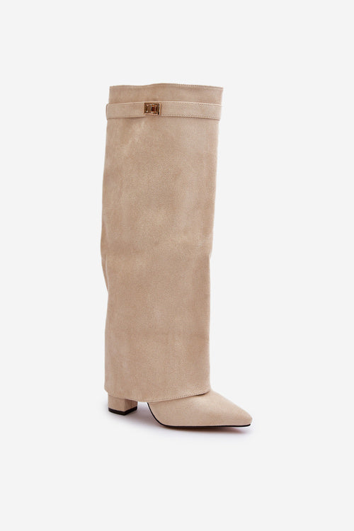 Amélie Bottes Hautes – Bottes en Suédine Noire avec Bout Pointu & Détails Élégants