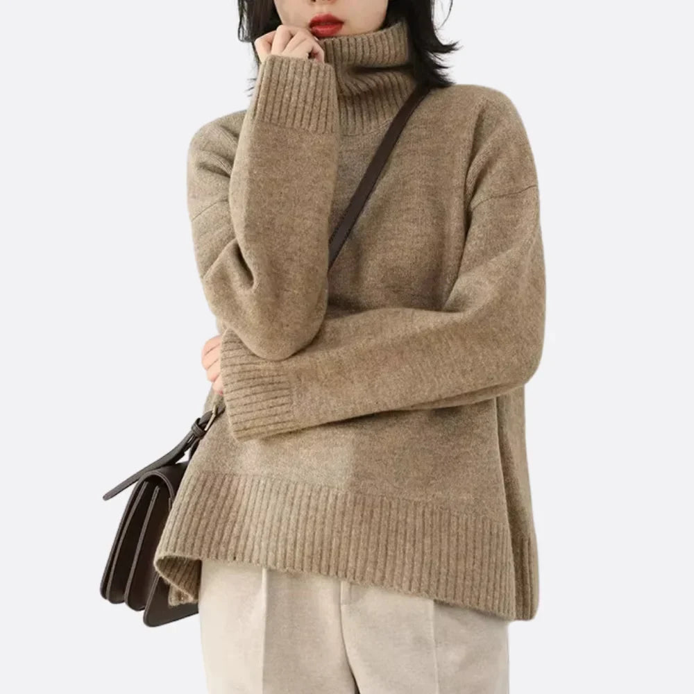 Melanie Oversized Turtleneck Sweater for Women – Soft Knit, Warmth Comfort & Modern Style