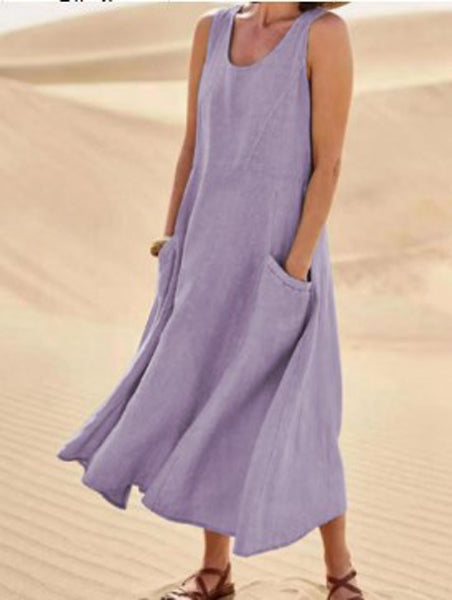 Elise Robe Coton Femme – Douce, Respirante & Poches Pratiques pour Confort Quotidien