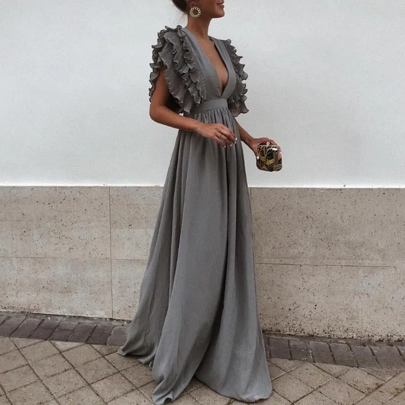 Marthe Long Woman Vestido de noche - Vestido máximo elegante con taza fluida