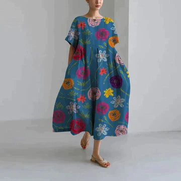 Vestido para mujeres de Zara: elegante estampado floral, comodidad transpirable y corte relajado