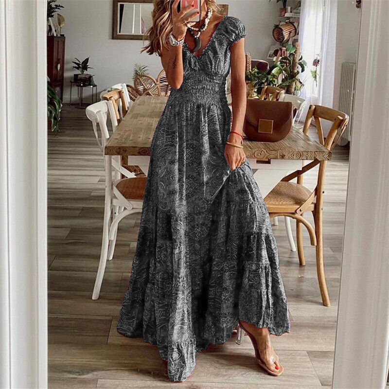 Faith Robe Maxi Bohème Femme – Légère, Coupe Fluide et Look Casual Chic
