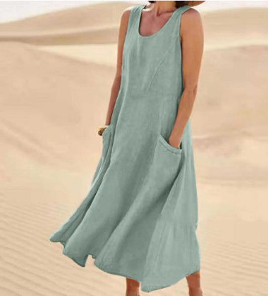 Elise Robe Coton Femme – Douce, Respirante & Poches Pratiques pour Confort Quotidien