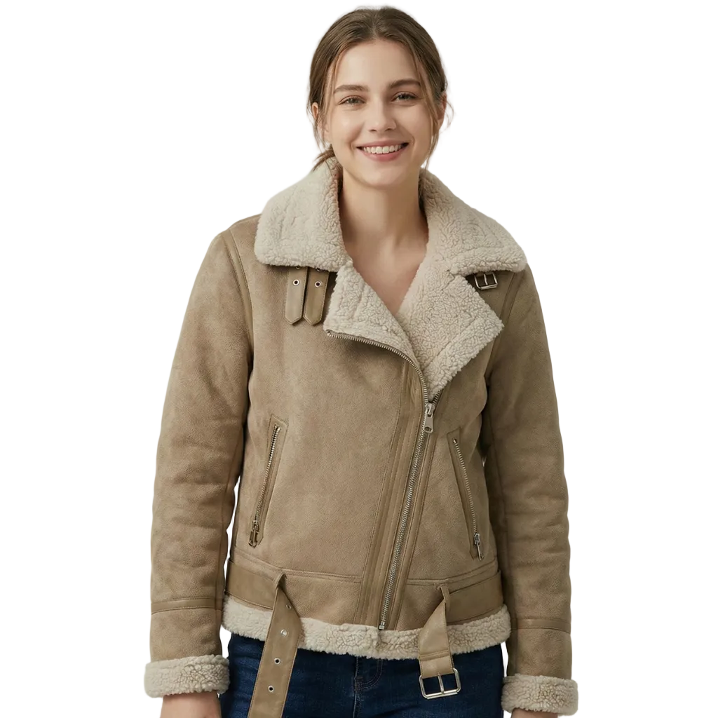 Morgan Damenjacke mit Kunstlammfellfutter – Vorderer Reißverschluss, Wärme, Komfort & moderner Stil