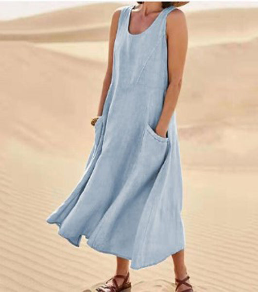 Elise Robe Coton Femme – Douce, Respirante & Poches Pratiques pour Confort Quotidien