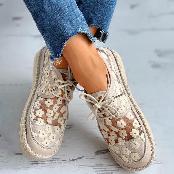 Shophanie Women's Shoes - Mococasines cómodos con bordados florales y suela robusta