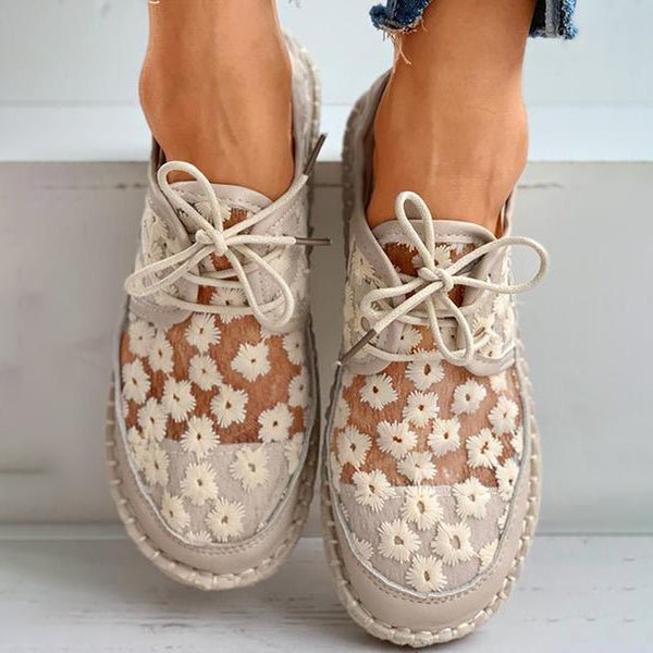 Shophanie Women's Shoes - Mococasines cómodos con bordados florales y suela robusta