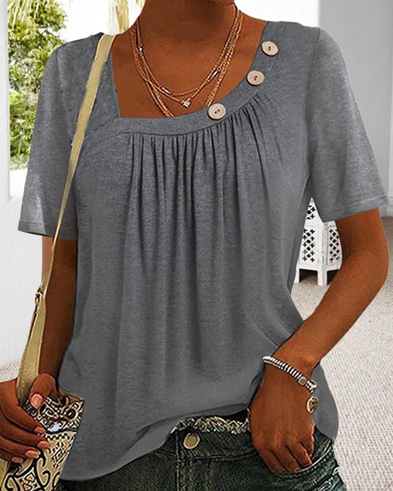 T-shirt Femme Macey – T-shirt Confortable en Coton avec Col Rond & Manches Courtes