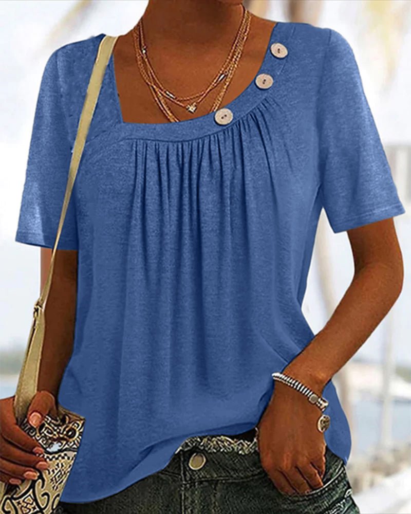 T-shirt Femme Macey – T-shirt Confortable en Coton avec Col Rond & Manches Courtes