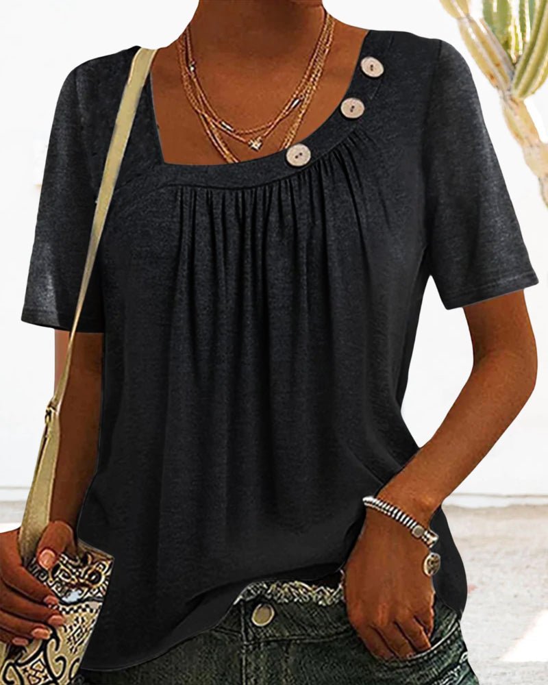 T-shirt Femme Macey – T-shirt Confortable en Coton avec Col Rond & Manches Courtes