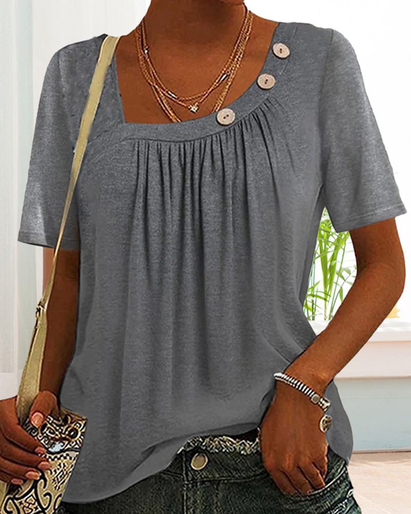 T-shirt Femme Macey – T-shirt Confortable en Coton avec Col Rond & Manches Courtes