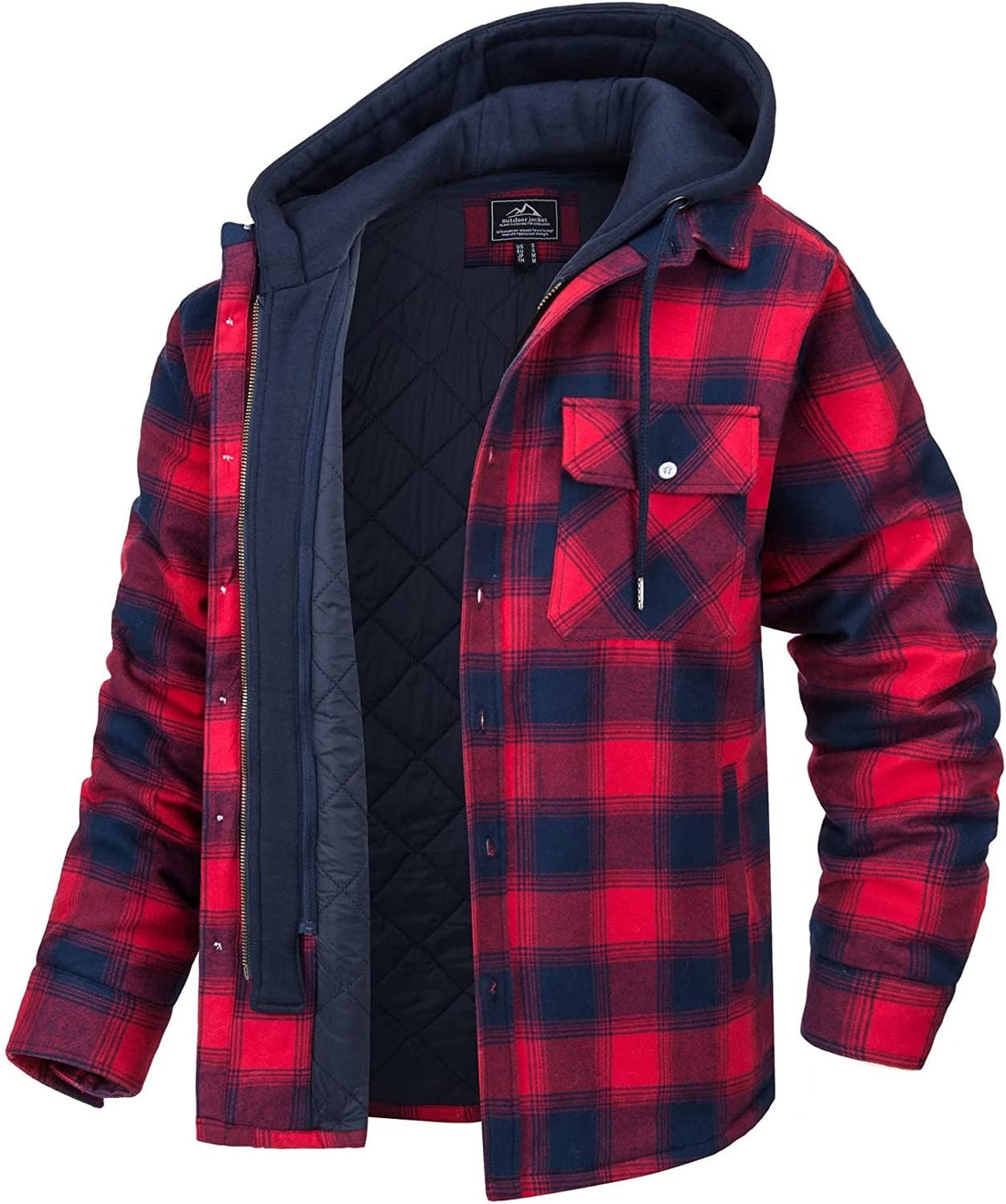 Jared Veste à Carreaux Homme – Doublure Chaude & Capuche pour un Look Tendance de Printemps
