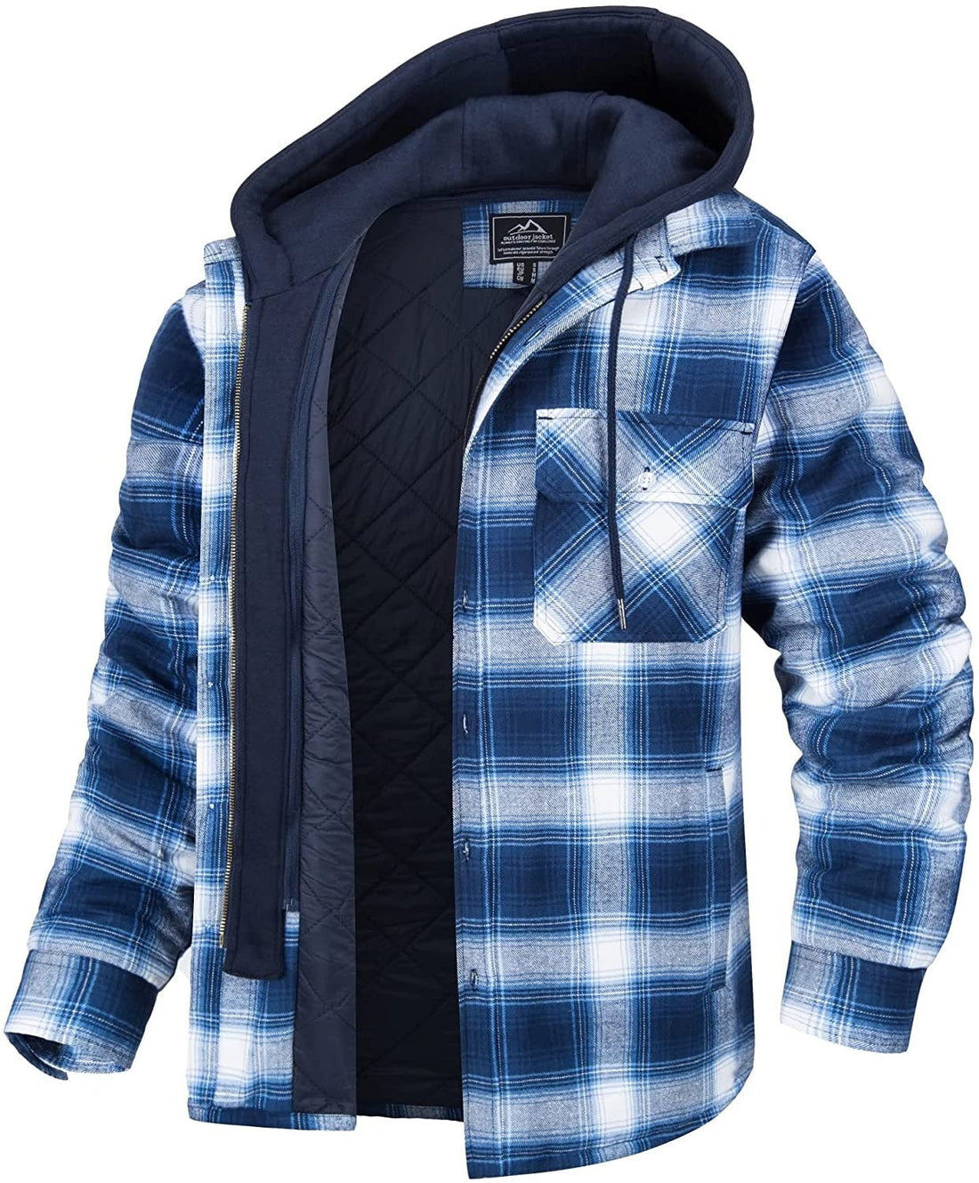 Jared Veste à Carreaux Homme – Doublure Chaude & Capuche pour un Look Tendance de Printemps