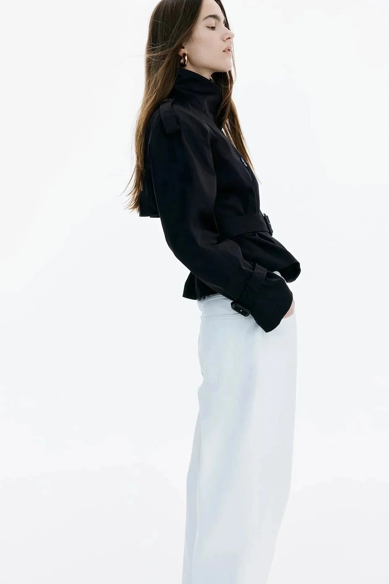 Kira Modern Woman's Trench Coat – High Collar, Adjustable Belt & Elegant Shape