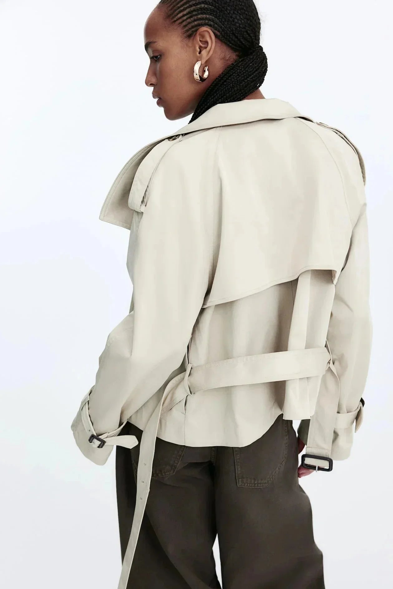 Kira Modern Woman's Trench Coat – High Collar, Adjustable Belt & Elegant Shape