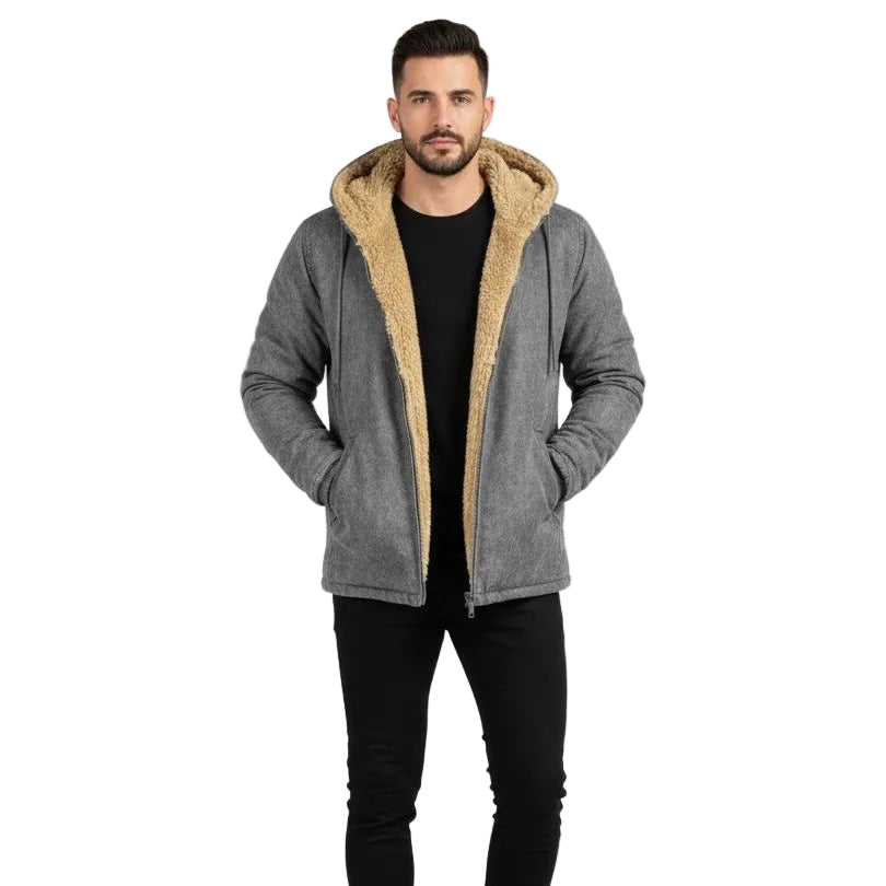 Haniel Veste d’Hiver Homme – Manteau Quotidien Doublé Polaire avec Capuche et Coupe Confort