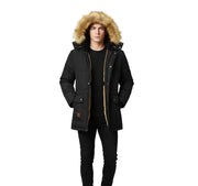 Amos Men's Winter Parka – Padded Coat with Fur Collar and Comfortable Fit