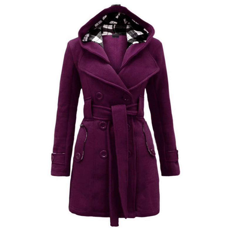 Zylani Manteau Long Femme – Manteau Hiver avec Capuche, Ceinture Ajustable & Fermeture Boutonnée