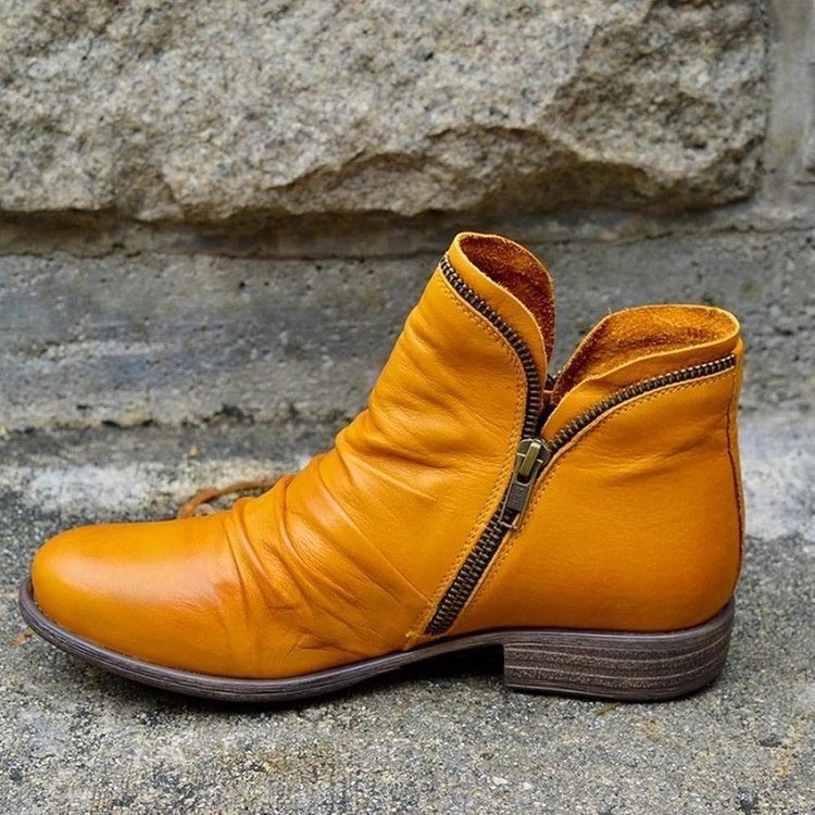 Valentina Femme Bottes en Cuir – Bottines Élégantes avec Fermeture Éclair Confortable & Durable