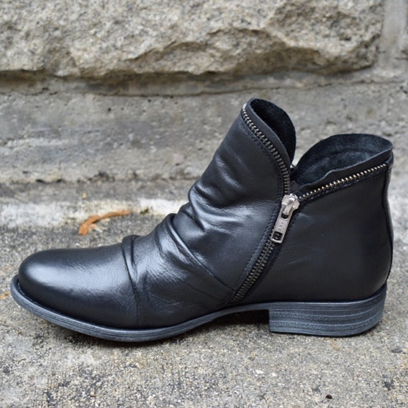 Valentina Femme Bottes en Cuir – Bottines Élégantes avec Fermeture Éclair Confortable & Durable