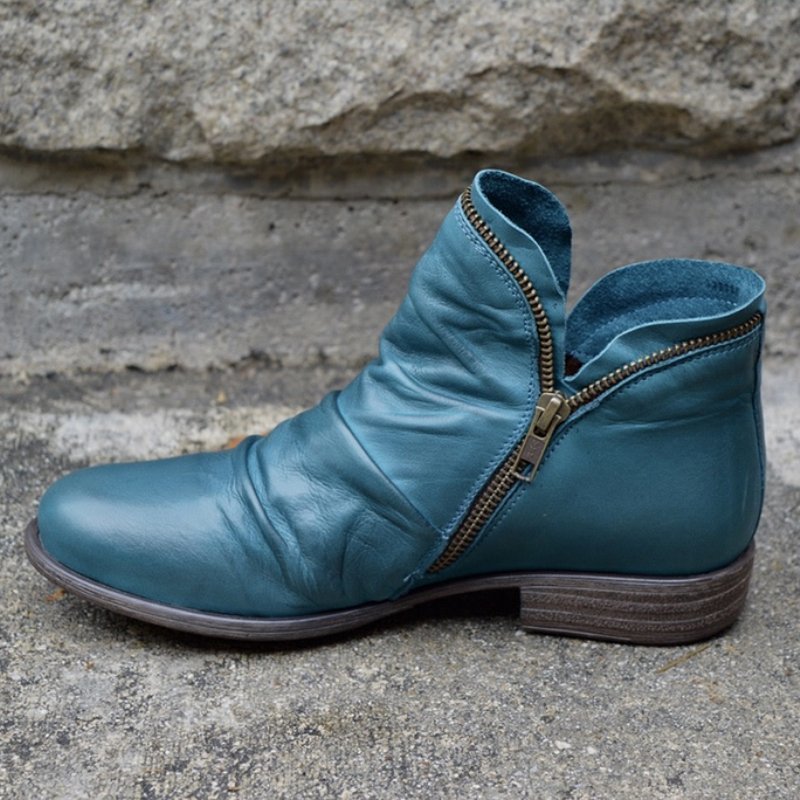 Valentina Femme Bottes en Cuir – Bottines Élégantes avec Fermeture Éclair Confortable & Durable