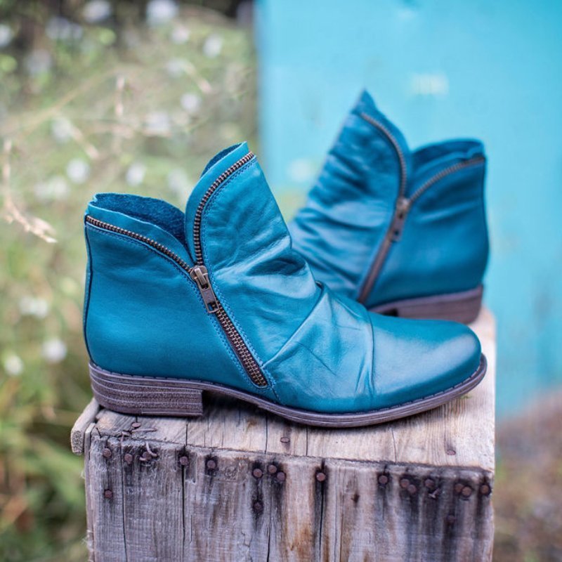 Valentina Femme Bottes en Cuir – Bottines Élégantes avec Fermeture Éclair Confortable & Durable