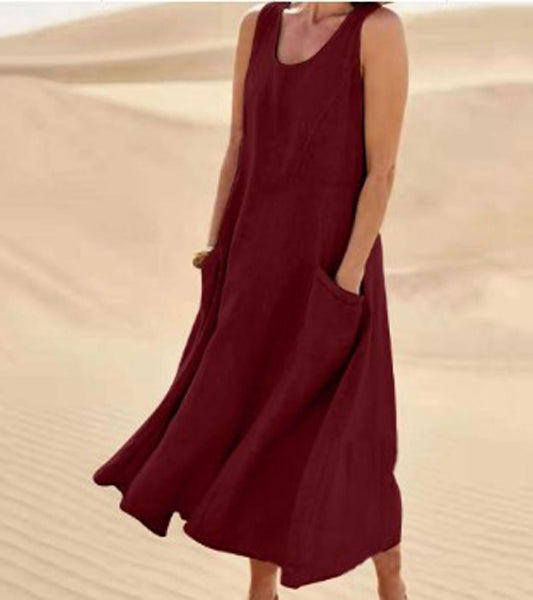 Elise Robe Coton Femme – Douce, Respirante & Poches Pratiques pour Confort Quotidien