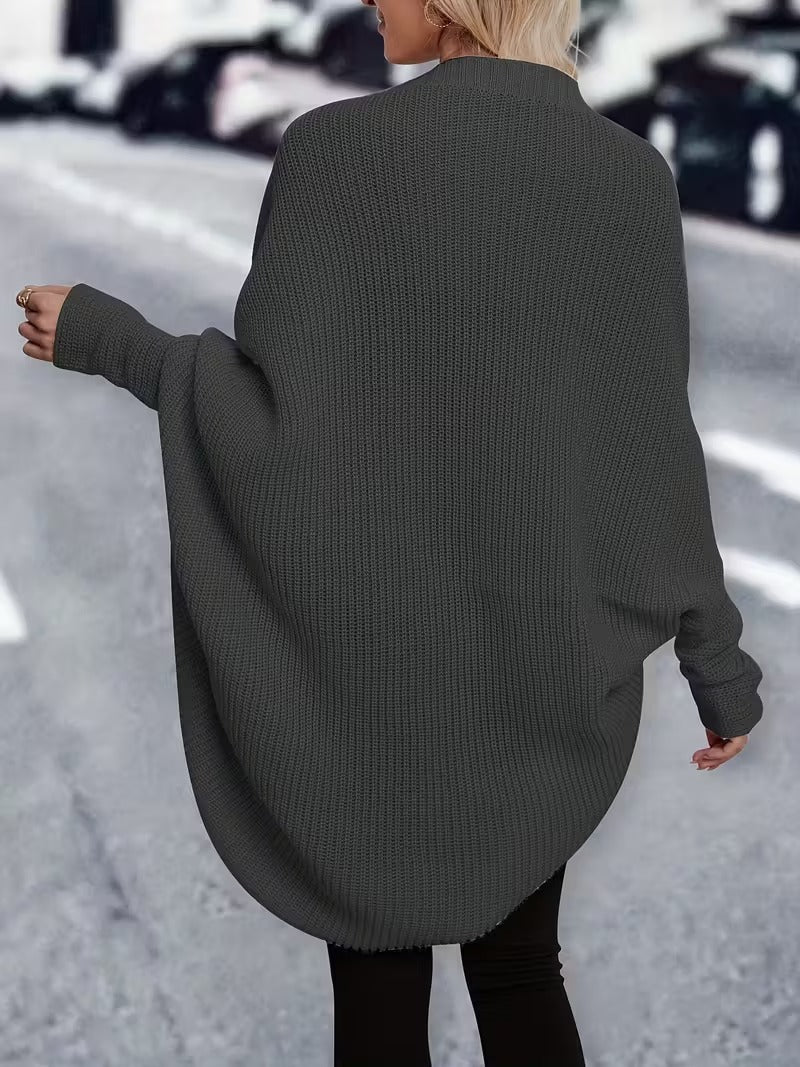 Madison kardigan tricoté oversize dla kobiet – miękka warstwa zimowa z luźnym krojem i rozcięciem z przodu